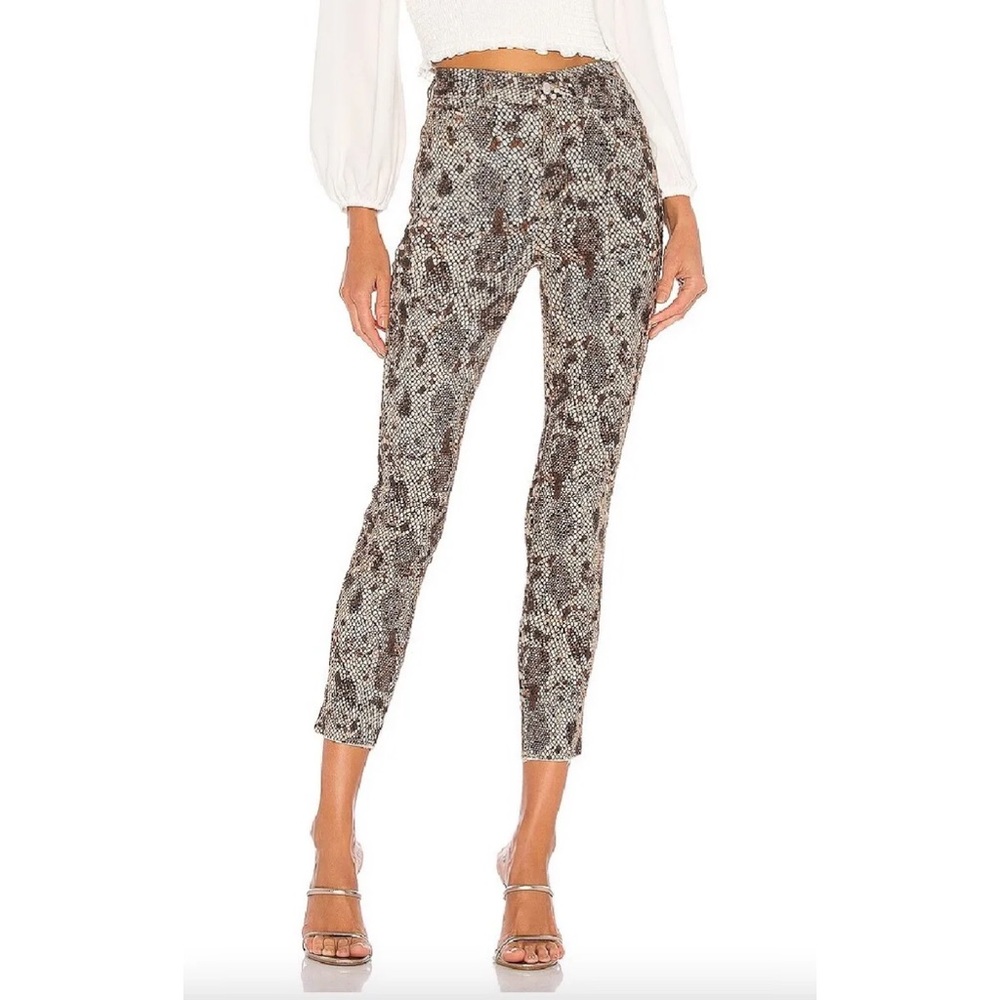 Free People Raw High-Rise Leggings in Snake Print